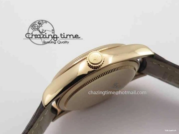 Brown On VF Date Best Cellini Dial A3165 White Strap RG Stick Markers Leather Edition 0104